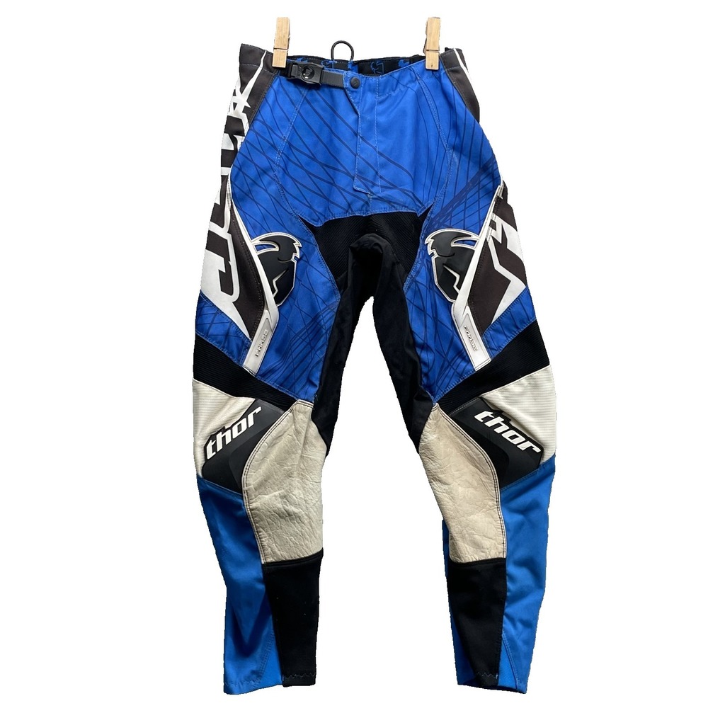 Thor Phase Racing Pants Mens 26-28* Blue Padded Biker Motorcross Off Road Sports